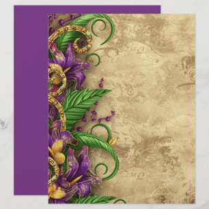 Papier de scrapbooking floral violet élégant vinta