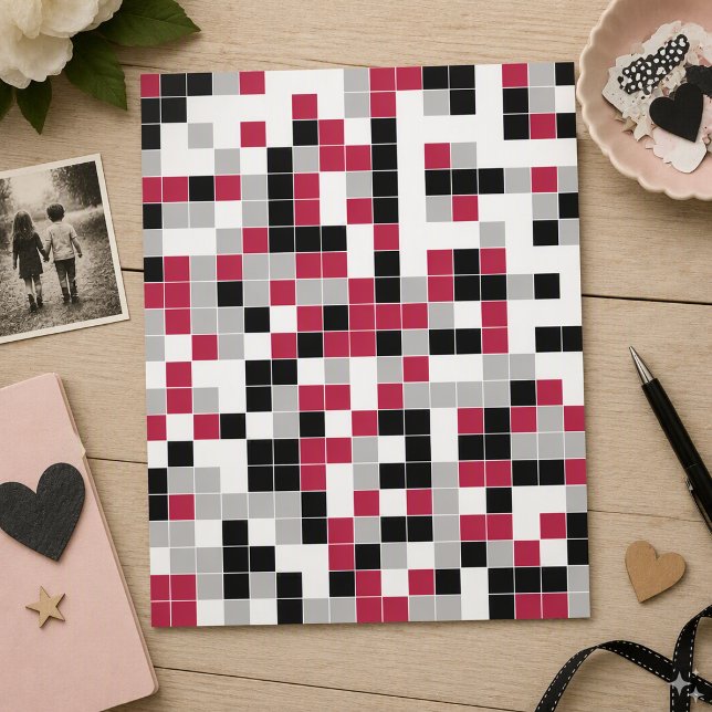 Papier de scrapbooking géométrique magenta moderne (Créateur téléchargé)
