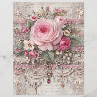 Papier de scrapbooking Journal Junk Vintage Roses