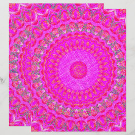 Papier de scrapbooking kaléidoscope rose recto-ver
