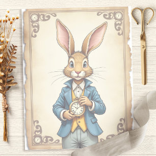 Papier de scrapbooking Montre de gousset Lapin Ali