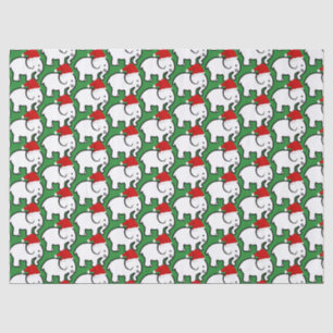 Papier de soie à chapeau de Père Noël éléphant bla