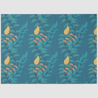 Papier de soie à motif botanique bleuâtre