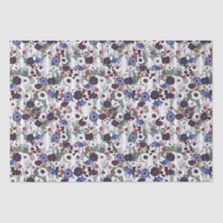 Papier de soie à motif champ de coquelicots violet