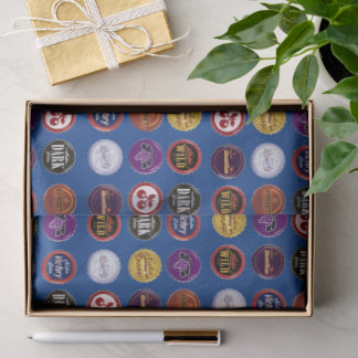 Papier de soie à motif de capsules de soda rétro,