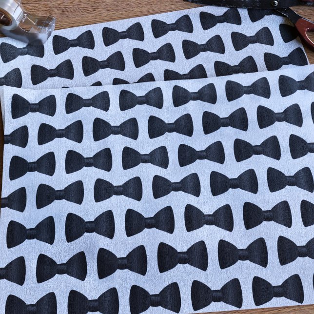 Papier de soie à motif de nœud papillon de mariage ( Bow Tie Pattern Tissue Paper)