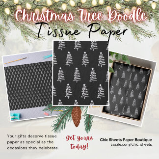 Papier de soie à motif de sapin de Noël