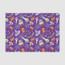 Papier de soie à motif d'éléments Halloween vintag