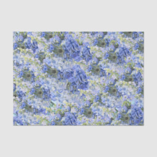 Papier de soie à motif d'hortensias bleus