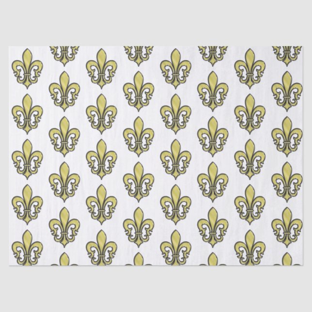 Papier de soie à motif élégant de fleur de lis (Recto)