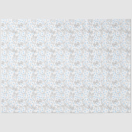 Papier de soie à noeuds gris et points bleus