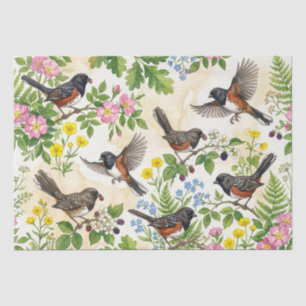 Papier de soie aquarelle Fleur sauvage Tohi tachet