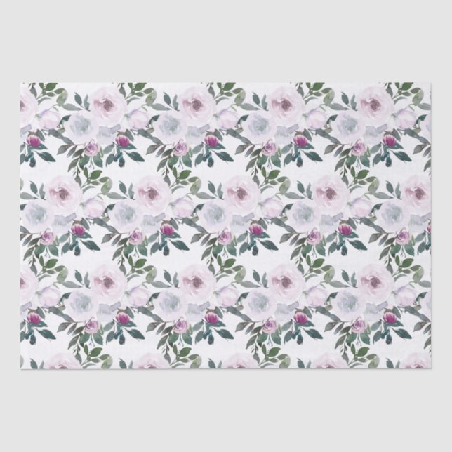 Papier de soie aquarelle floraux printaniers roman (Recto)