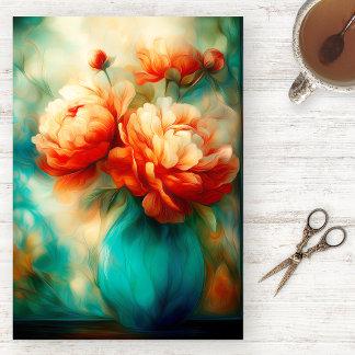 Papier de soie aquarelle Paeony