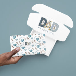 Papier de soie bleu à motif de coeur à l'aquarelle