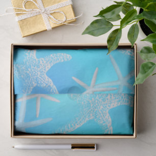 Papier de soie bleu aqua étoile de mer
