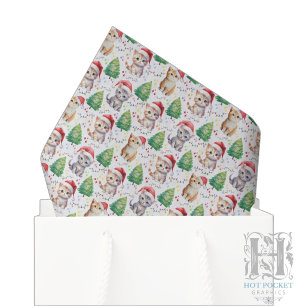 Papier de soie chat de Noël