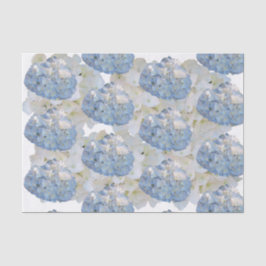Papier de soie chic bleu et blanc à l'hortensia