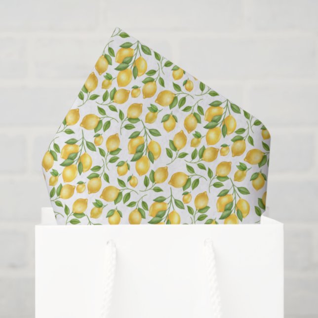 Papier de soie Citrons (Sac cadeau)