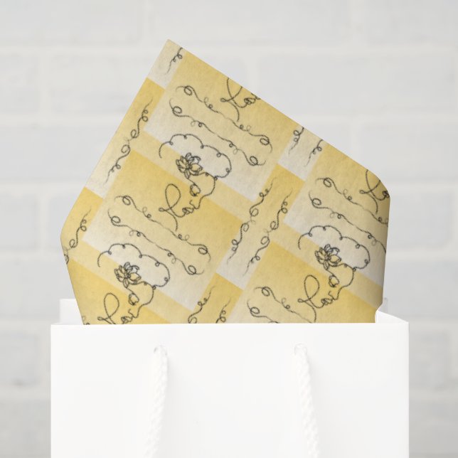 Papier de soie couleur dorée Flowing Beauty (Sac cadeau)