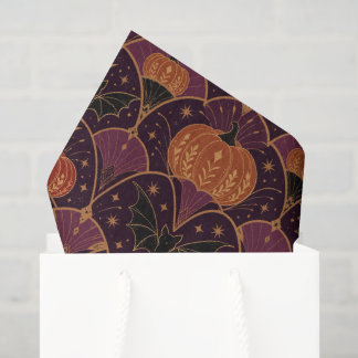 Papier de soie damassé pour citrouille d'Halloween
