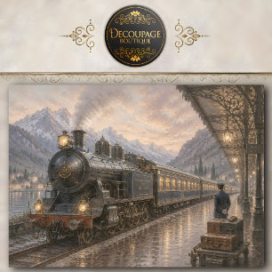 Papier de soie de gare ferroviaire vintage