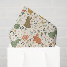 Papier de soie de lapins de printemps dessinés à l