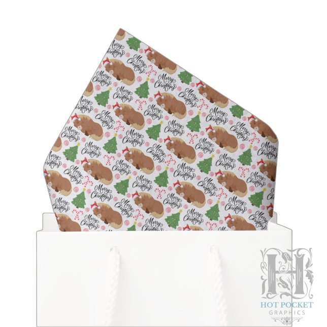 Papier de soie de Noël à motif de chevaux (Créateur téléchargé)