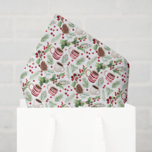 Papier de soie de Noël Pinècones & Café