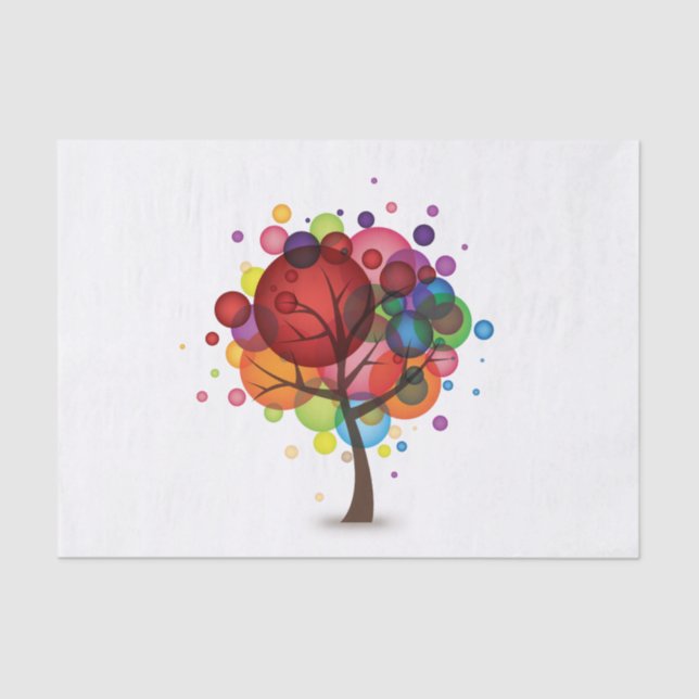 Papier de soie de soie abstrait d'arbre de ballon (Recto)