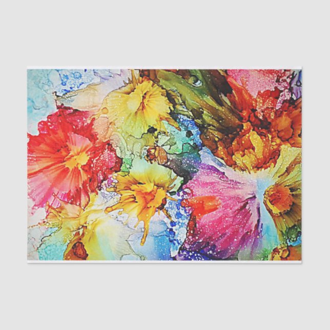 Papier de soie de soie abstrait floral (Recto)