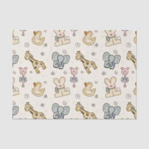 Papier de soie de soie animal de girafe de canard