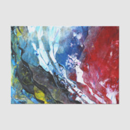 Papier de soie de soie blanc et bleu rouge