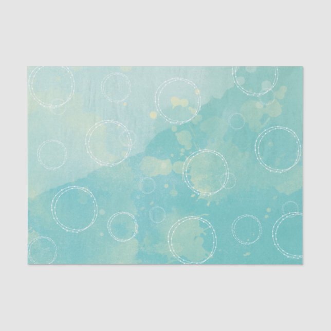Papier de soie de soie bleu d'aquarelle d'Aqua (Recto)