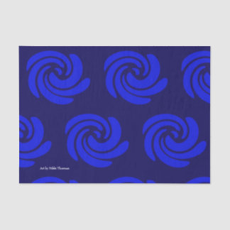 Papier de soie de soie bleu de remous