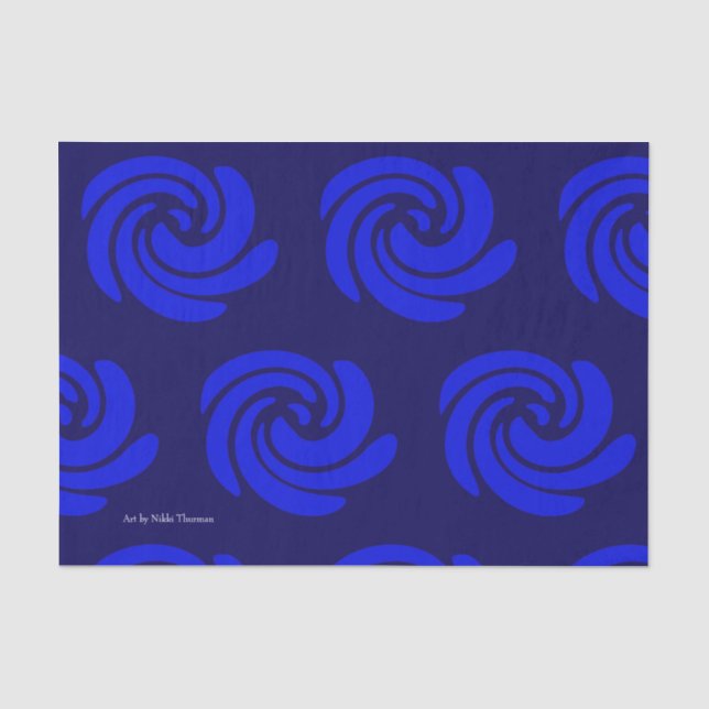 Papier de soie de soie bleu de remous (Recto)