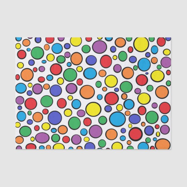Papier de soie de soie coloré de pois (Recto)