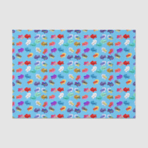 Papier de soie de soie coloré de poissons