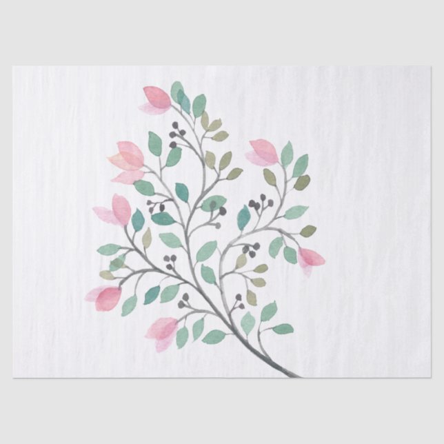 Papier de soie de soie d'aquarelle de bouganvillée (Recto)