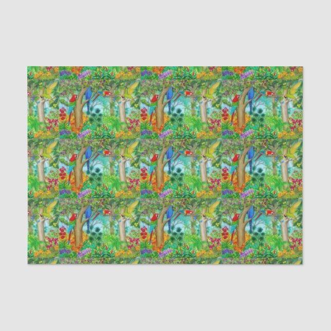 Papier de soie de soie d'art de jungle de (Recto)