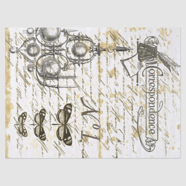 Papier de soie de soie de Decoupage de collage de (Recto)