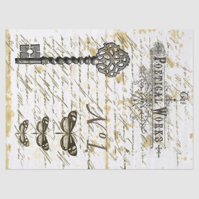 Papier de soie de soie de Decoupage de collage de (Recto)