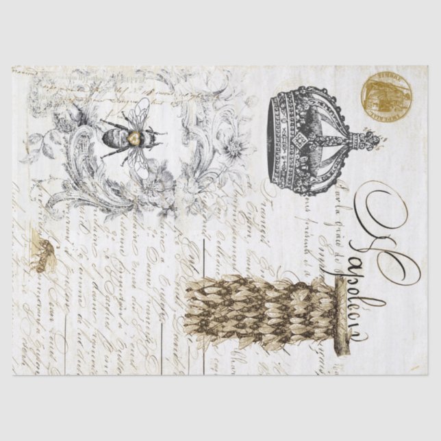 Papier de soie de soie de Decoupage de manuscrit (Recto)