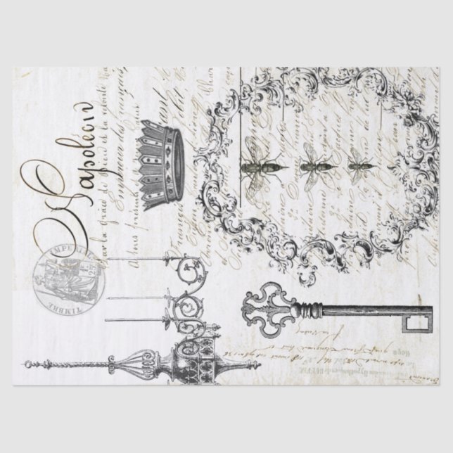 Papier de soie de soie de Decoupage de manuscrit (Recto)