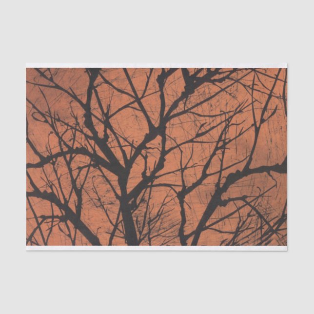 Papier de soie de soie de Halloween de forêt à (Recto)