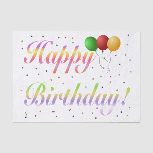 Papier de soie de soie de joyeux anniversaire (Recto)