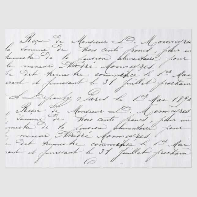 Papier de soie de soie de manuscrit (Recto)