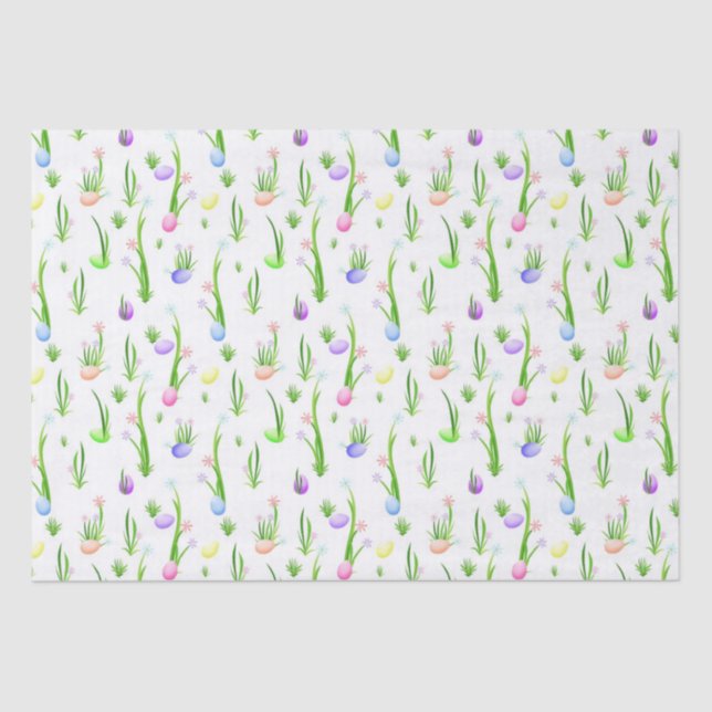 Papier de soie de soie de motif d'oeufs de pâques (Recto)