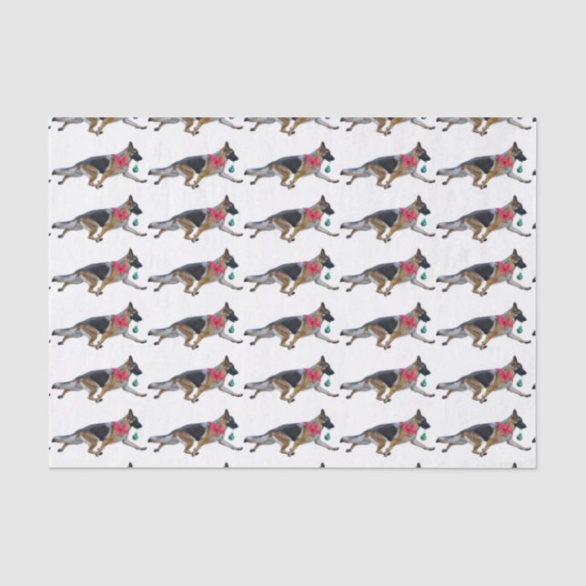 Papier de soie de soie de Noël de berger allemand (Recto)