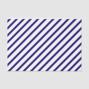 Papier de soie de soie de rayure de bleu marine